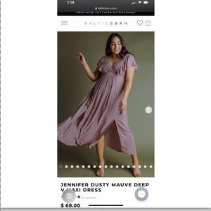 NWT Dusty Mauve Deep V Maxi Dress